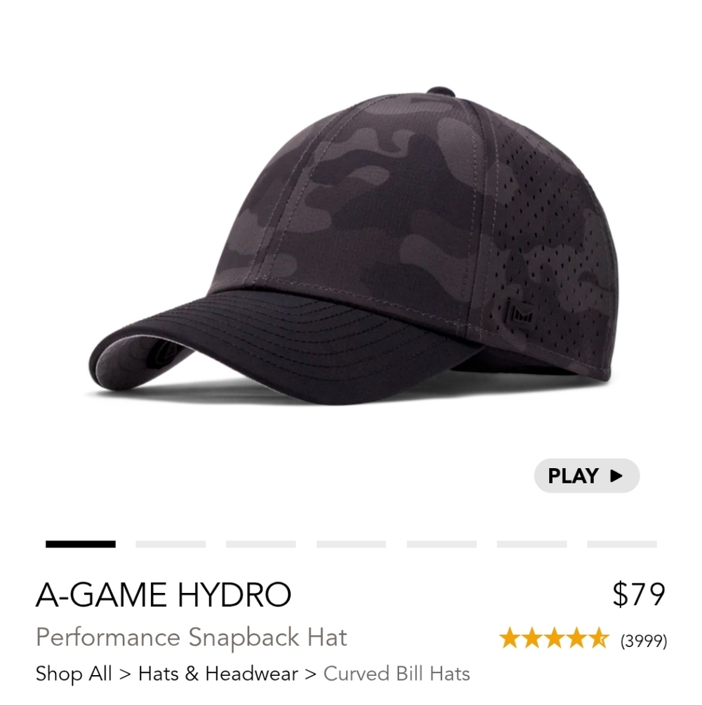 Melin Camouflage Baseball Cap - Black/Gray